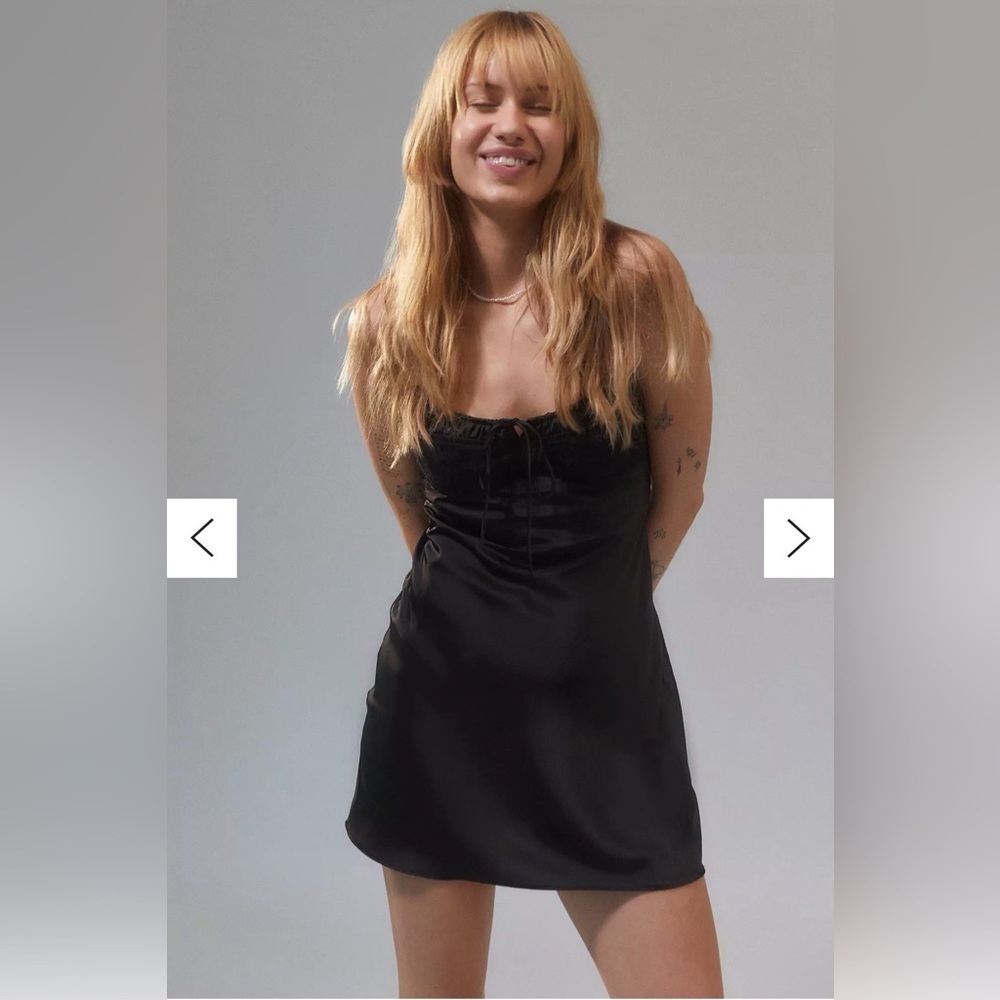 Elegant Black Satin Slip Dress